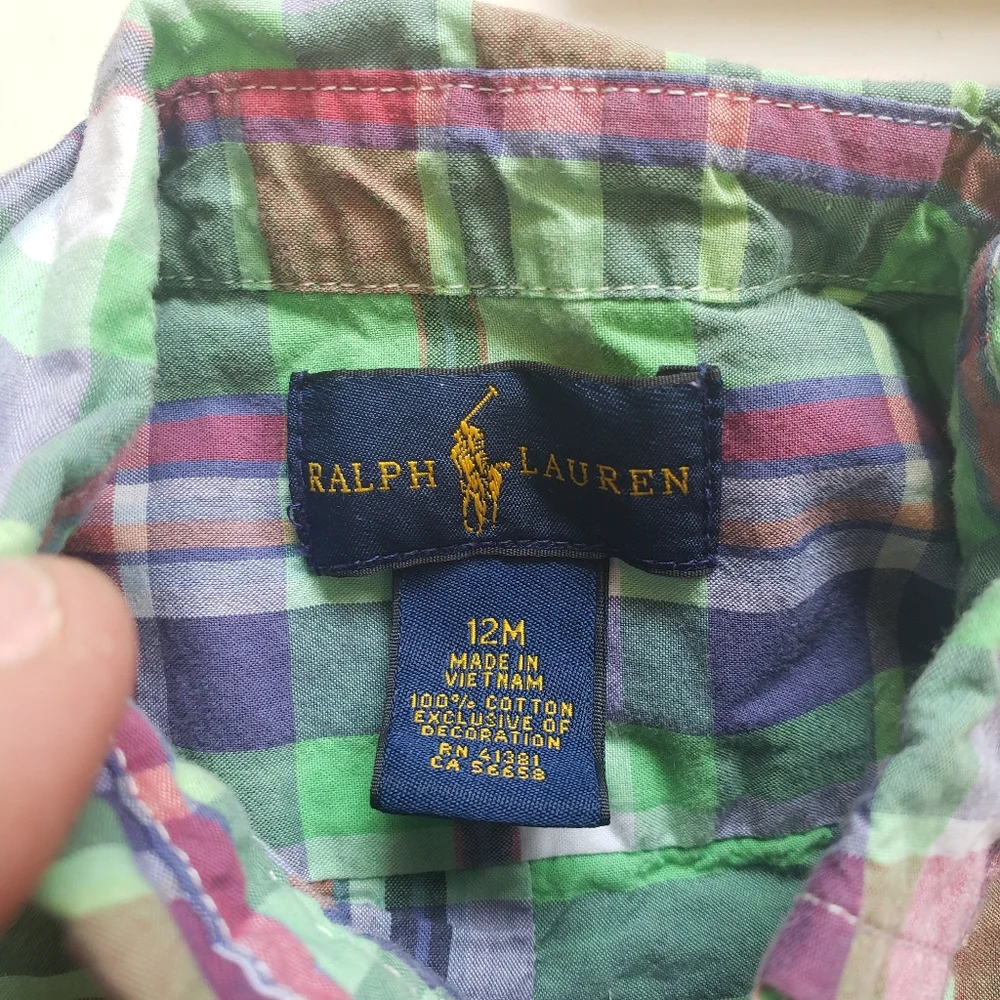 Ralph L. & Happy Kid 💙‎ Vintage Overalls Top Plaid